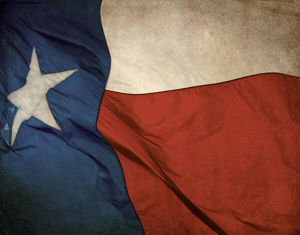 Blue Poster featuring the photograph Rustic Texas Flag by David and Carol Kelly