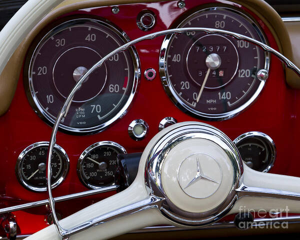 Mercedes Poster featuring the photograph 1957 190 Sl by Dennis Hedberg
