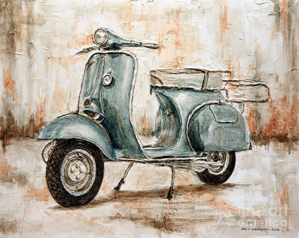 1959 Poster featuring the painting 1959 Douglas Vespa by Joey Agbayani