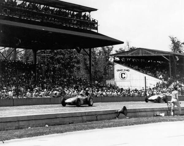 1950s Poster featuring the photograph 1960 Indy 500 Race by Underwood Archives