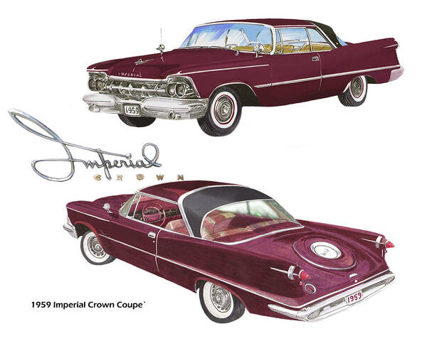 Art Of Classic Cars Poster featuring the painting 1959 Imperial Crown Coupe #2 by Jack Pumphrey