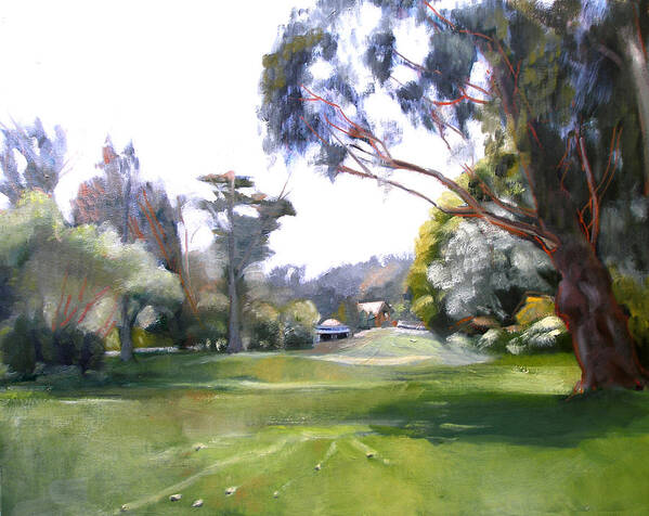 Meadow Poster featuring the painting Great Meadow Golden Gate Park #2 by Suzanne Giuriati Cerny