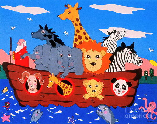 Painting Poster featuring the painting Noah's Ark #2 by Joyce Gebauer