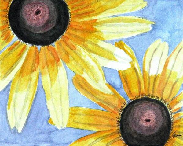 Rudbeckia Poster featuring the painting Summer Susans by Angela Davies