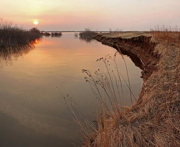 Area Poster featuring the photograph Sunset river panorama #2 by Vitaliy Gladkiy