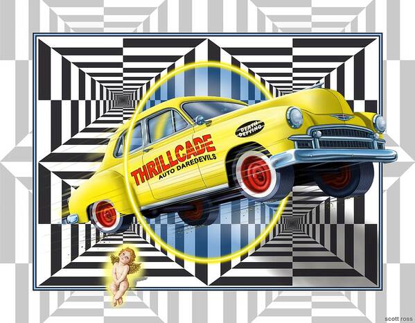 Cars Poster featuring the digital art Thrillcade by Scott Ross