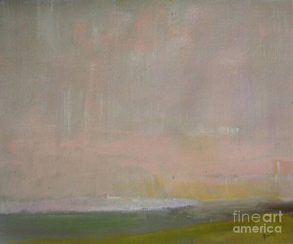 Abstract Poster featuring the painting Pink Dusk #1 by Vesna Antic