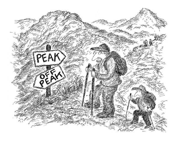 Word Play Hiking Problems

(signpost On A Mountain Reads Poster featuring the drawing New Yorker April 18th, 2005 by Edward Koren