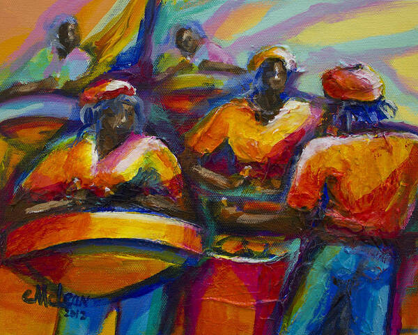 Abstract Poster featuring the painting Steel Pan #10 by Cynthia McLean