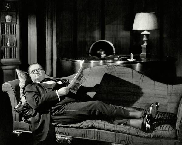 Actor Poster featuring the photograph Actor Alexander Woollcott On A Couch by Nick Lazarnick