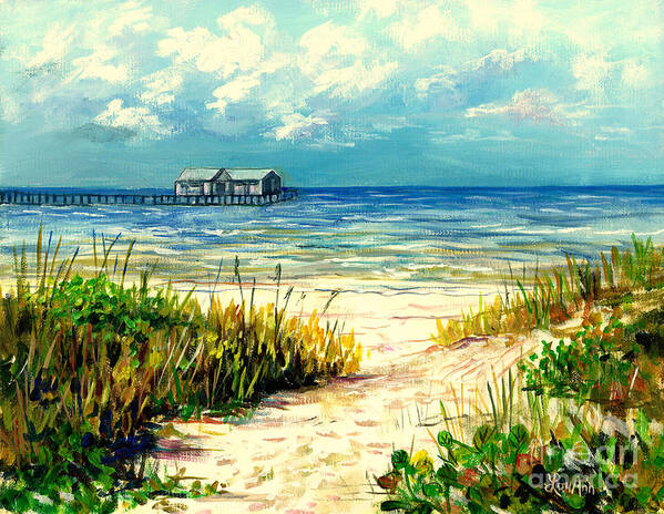 Anna Maria Island Pier Poster featuring the painting Anna Maria Island Pier by Lou Ann Bagnall