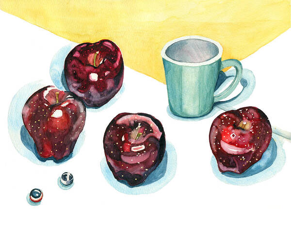 Apples Poster featuring the painting Apples by Katherine Miller