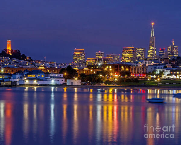 Aquatic Park Poster featuring the photograph Aquatic Park Blue Hour by Kate Brown
