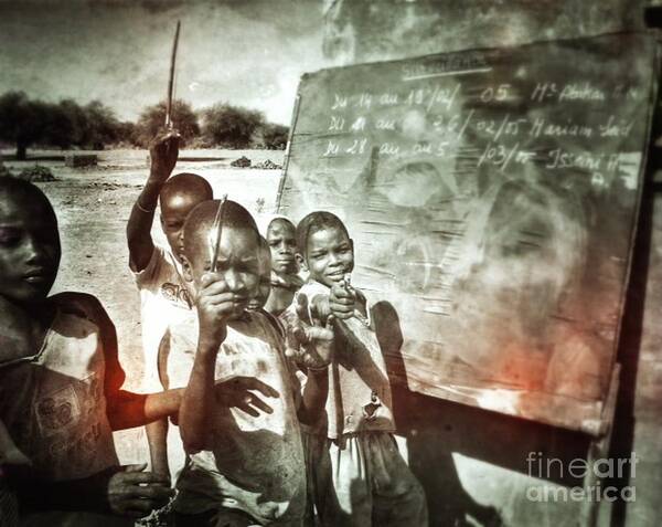 Afrique Poster featuring the photograph At School by HELGE Art Gallery