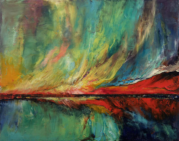 Oil Paintings Poster featuring the painting Aurora Dance by Michael Creese