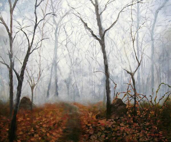 Autumn Poster featuring the painting Autumn Mist by Marina Petro