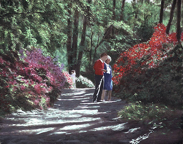 Flower Landscape Paintings Poster featuring the painting Azalea Attractions by David Zimmerman