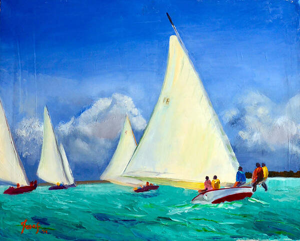 Boat Paintings Poster featuring the painting Bahamas III by Josef Kelly