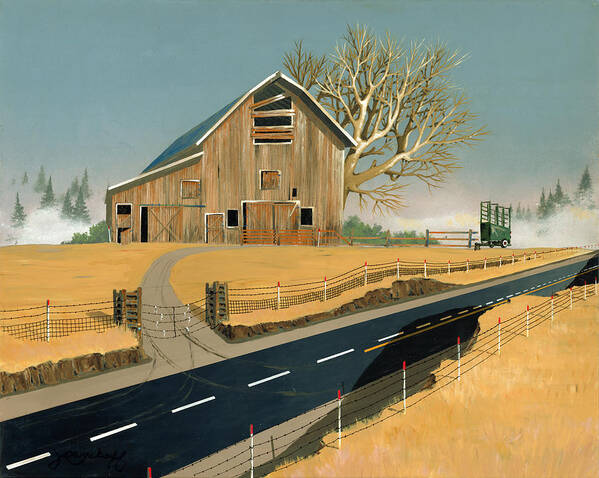 Barn Poster featuring the painting Barn by John Wyckoff