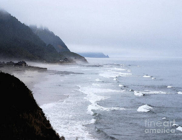 Oregon Poster featuring the photograph Beach Frontage in Monet by Sharon Elliott