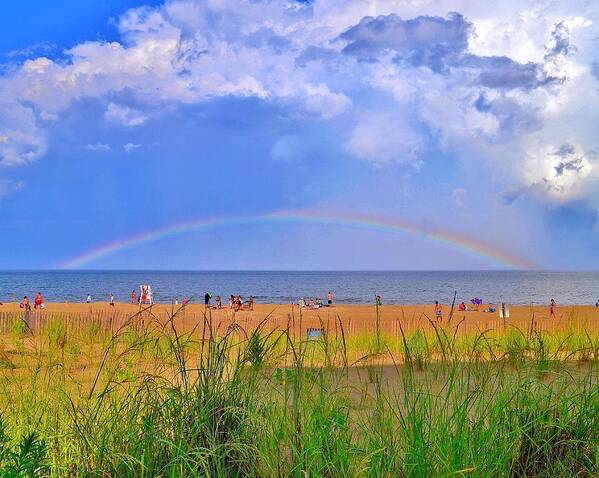 Rainbow Poster featuring the photograph Beach Rainbow - Rehoboth Beach Delaware by Kim Bemis