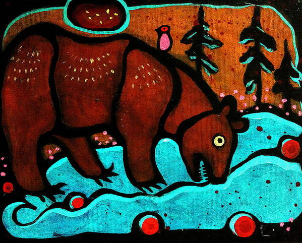  Poster featuring the painting Bear Spirit by Crystal Charlotte Easton