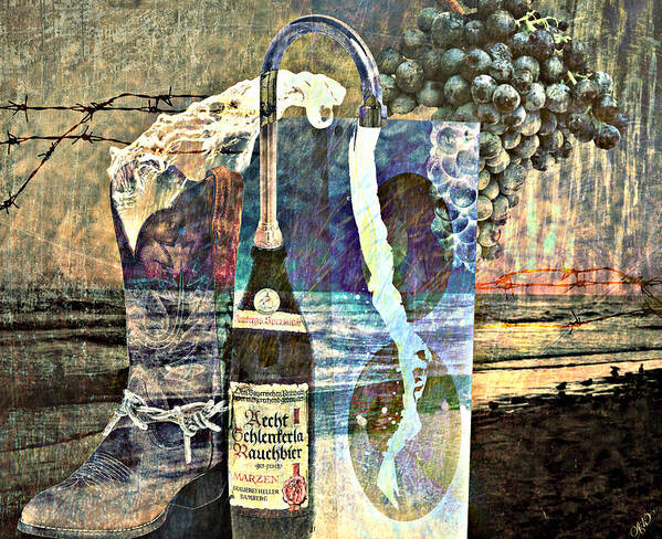 Surreal Poster featuring the mixed media Beer on Tap by Ally White