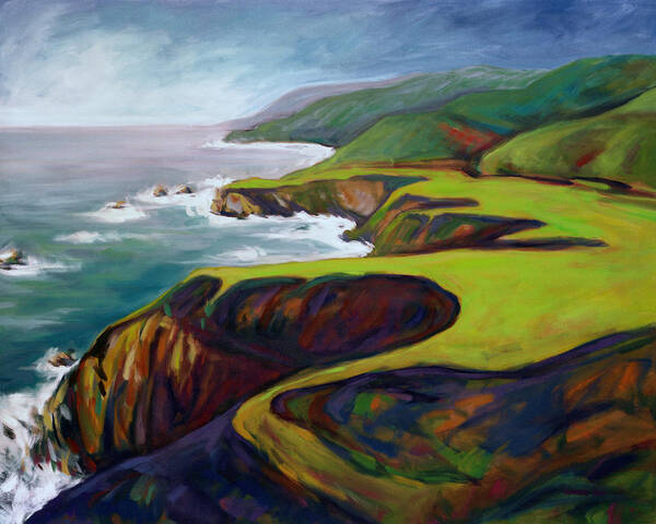 Big Poster featuring the painting Big Sur 2 by Konnie Kim