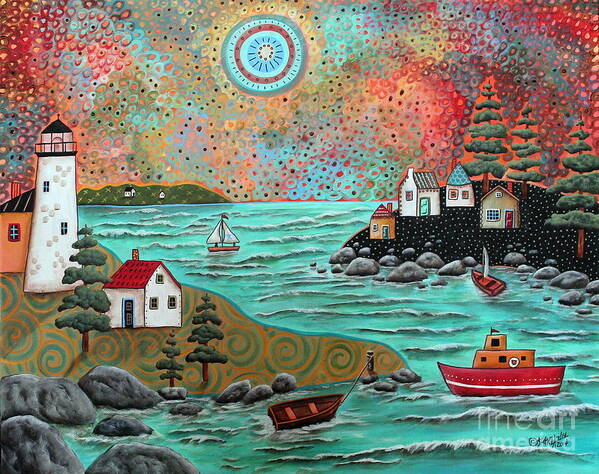 Seascape Poster featuring the painting Blue Sea by Karla Gerard