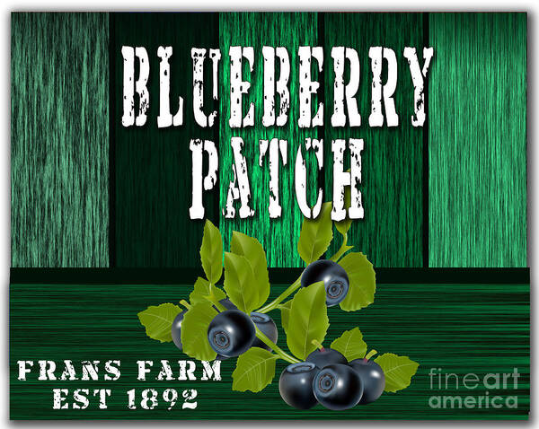 Blueberries Photographs Mixed Media Poster featuring the mixed media Blueberry Farm by Marvin Blaine