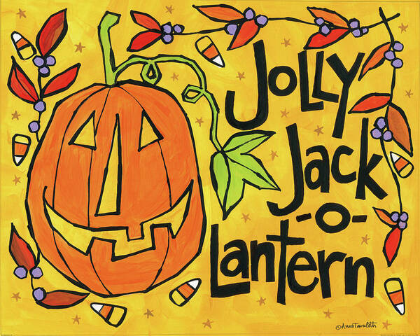 Autumn Poster featuring the painting Bright Halloween Vi by Anne Tavoletti