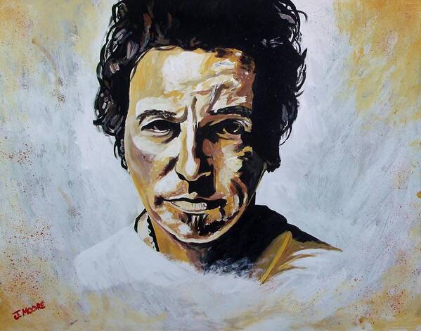 Bruce Poster featuring the painting Bruce Springsteen by Jeremy Moore