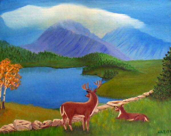 Buck Poster featuring the painting Buck's Domain by Sheri Keith