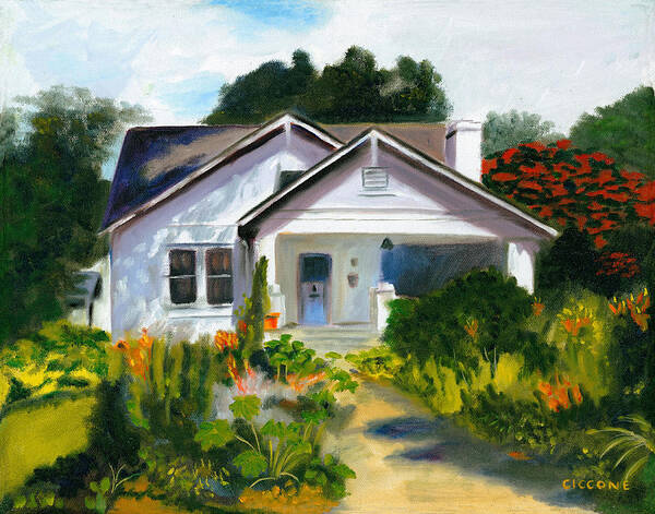 Bungalow Poster featuring the painting Bungalow in Sunlight by Jill Ciccone Pike