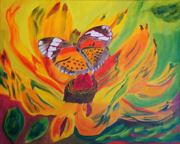 Butterfly Poster featuring the painting Butterfly Jungle by Meryl Goudey