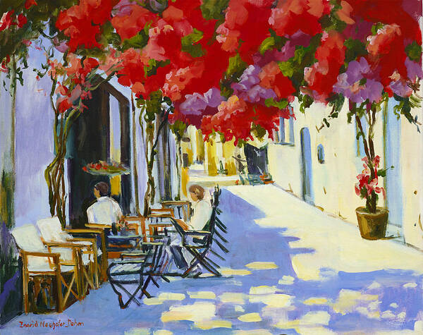 Cafe Poster featuring the painting Cafe by Ingrid Dohm