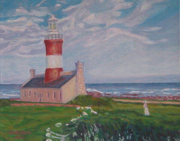Lanscape Poster featuring the painting Cape Aghulas Lighthouse by Enrique Ojembarrena