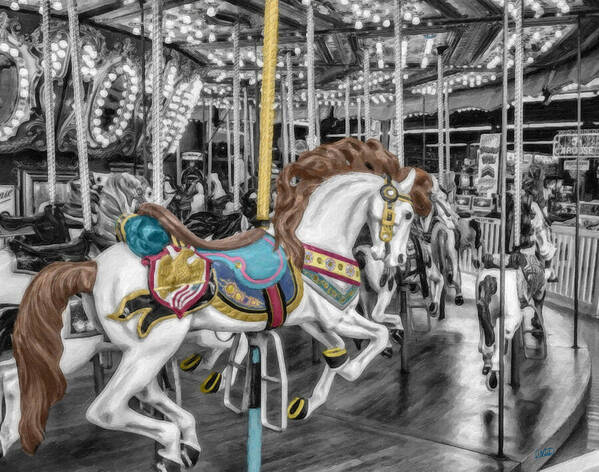 Carousel Poster featuring the painting Carousel Horse Equ168125 by Dean Wittle