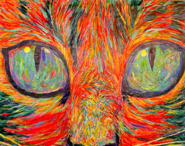 Cats Eyes Poster featuring the painting Cats Eyes by Kendall Kessler