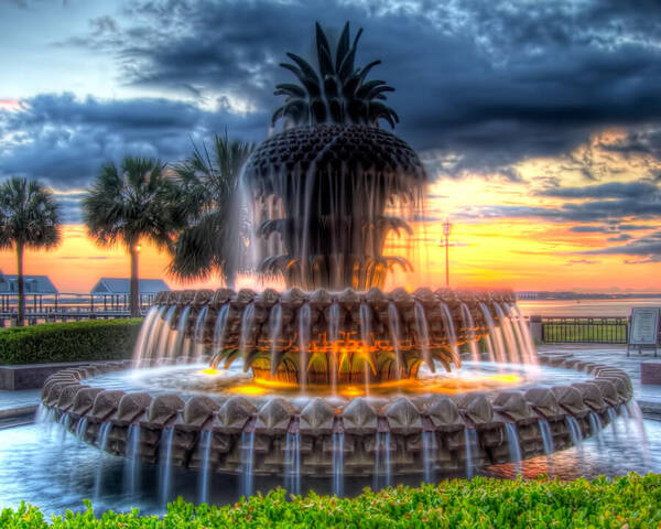 Charleston Poster featuring the photograph Charleston Pineapple-1 by John Kirkland