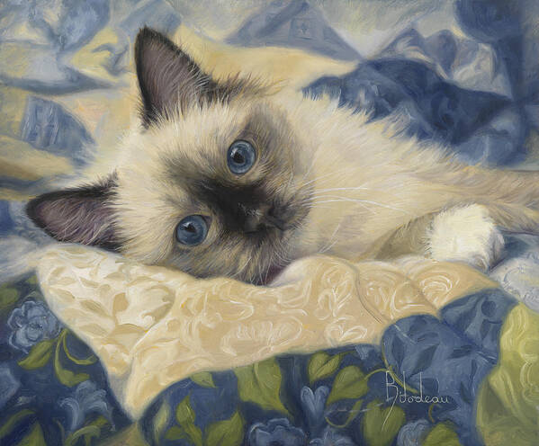 Cat Poster featuring the painting Charming by Lucie Bilodeau