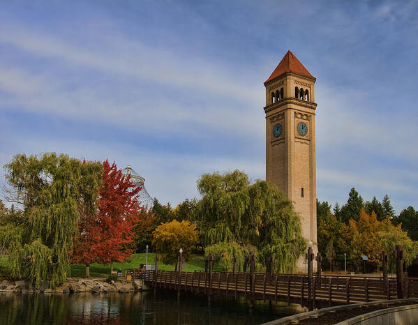 Clocktower Poster featuring the photograph Clocktower Fall Colors by Paul DeRocker