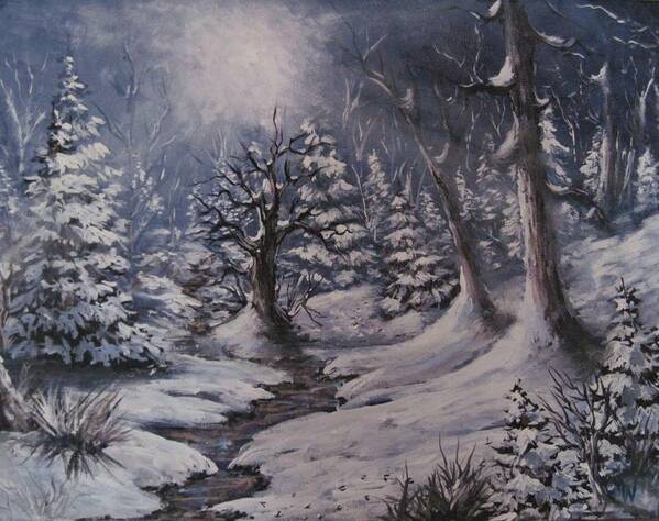 Winter Landscape Poster featuring the painting Cold snap by Megan Walsh
