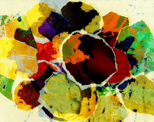 Abstract Poster featuring the digital art Collage Art Torn Paper by Ann Powell
