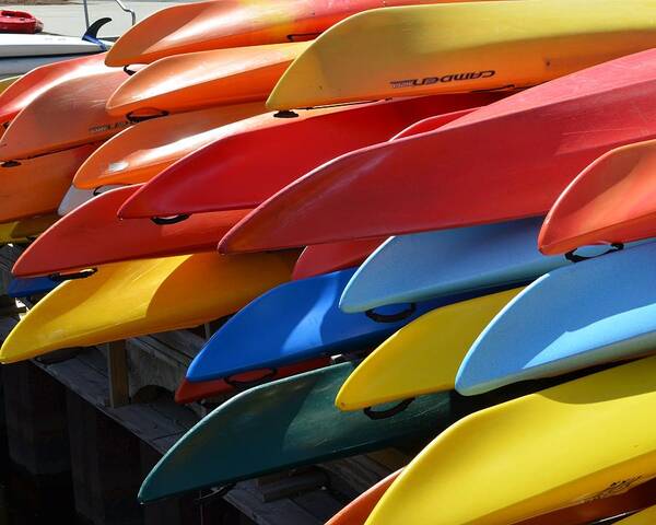 Kayaks Poster featuring the photograph Colorful Kayaks by Toby McGuire