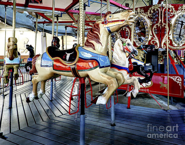 Merry-go-round Poster featuring the photograph Colorful Merry-go-round by Gene Bleile Photography 
