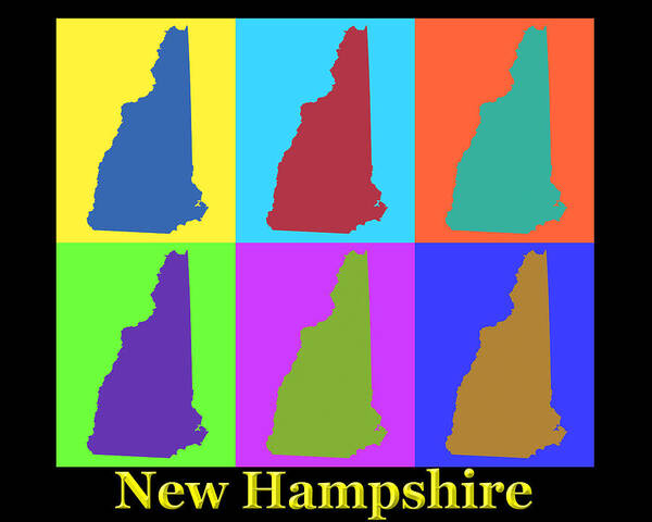 New Hampshire Poster featuring the photograph Colorful New Hampshire Pop Art Map by Keith Webber Jr