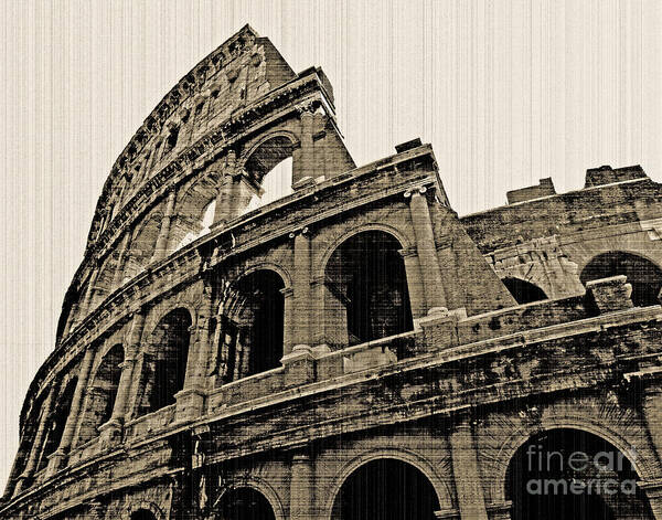 Colosseum Poster featuring the photograph Colosseum Rome - old photo effect by Cheryl Del Toro