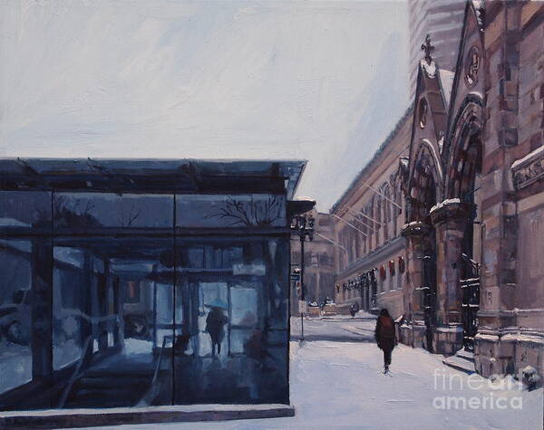 Boston Poster featuring the painting Copley Winter by Deb Putnam