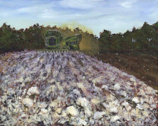 Cotton Poster featuring the painting Cotton Field by Donna Tucker